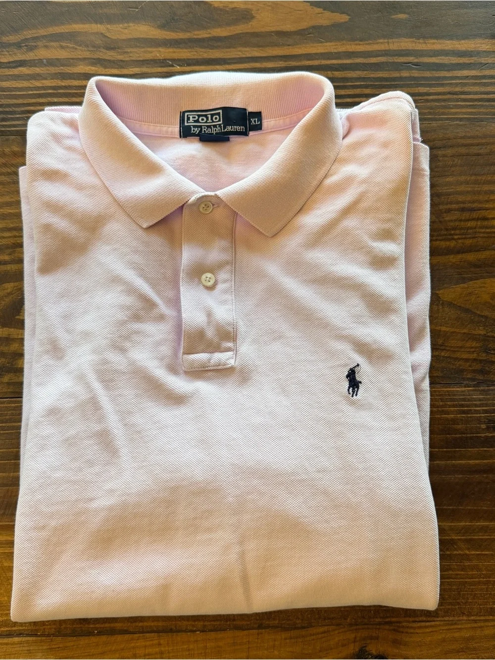 Ralph Lauren Men’s Pale Pink Polo with Navy Pony